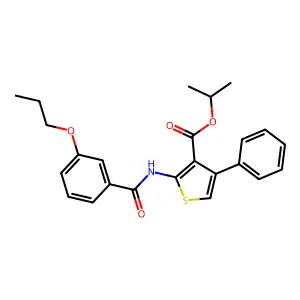 Isopropyl 4-phenyl-2-[(3-propoxybenzoyl)amino]-3-thiophenecarboxylate structure