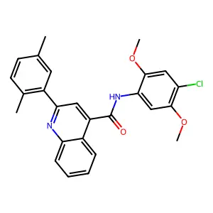 N-(4-chloro-2,5-dimethoxyphenyl)-2-(2,5-dimethylphenyl)quinoline-4-carboxamide structure