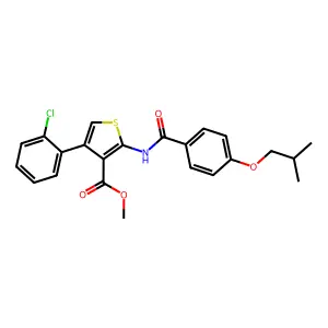 Methyl 4-(2-chlorophenyl)-2-[(4-isobutoxybenzoyl)amino]-3-thiophenecarboxylate structure