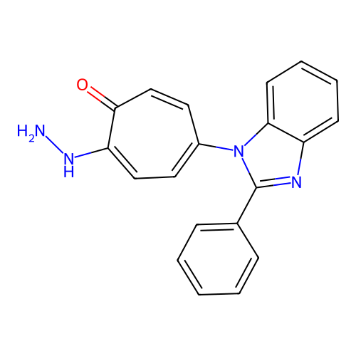 2-Hydrazino-5-(2-phenylbenzimidazolyl)tropone structure