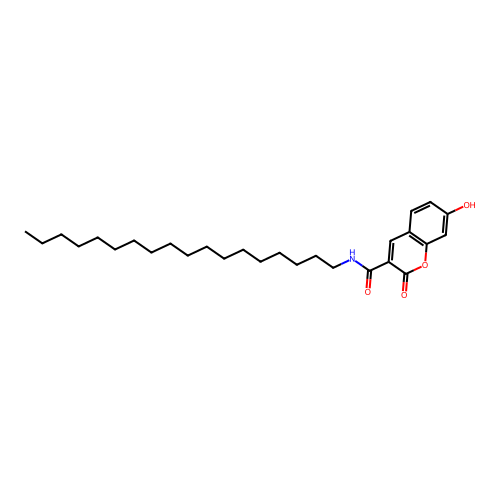 7-Hydroxy-N-octadecylcoumarin-3-carboxamide structure