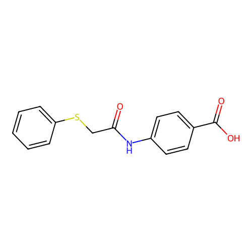 4-{[(Phenylsulfanyl)acetyl]amino}benzoic acid structure