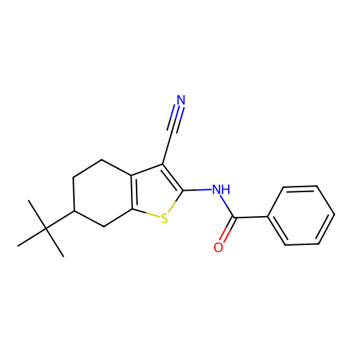 N-(6-tert-butyl-3-cyano-4,5,6,7-tetrahydro-1-benzothiophen-2-yl)benzamide structure