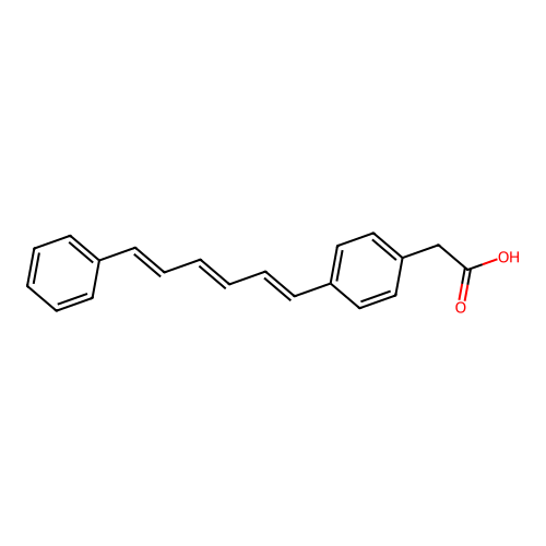 2-[4-(6-Phenyl-1,3,5-hexatrien-1-yl)phenyl]acetic acid structure