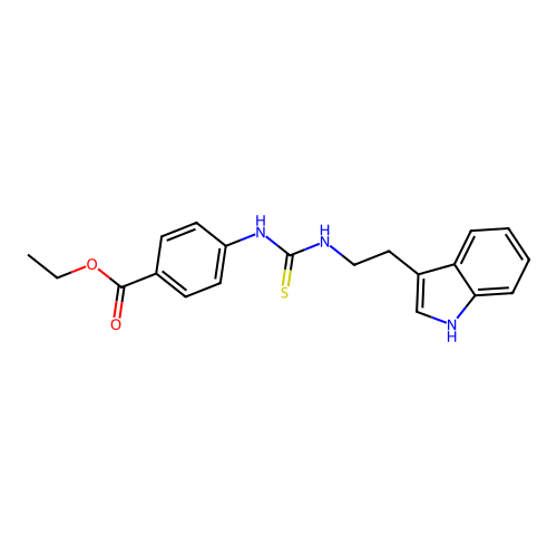 ethyl 4-[2-(1H-indol-3-yl)ethylcarbamothioylamino]benzoate structure
