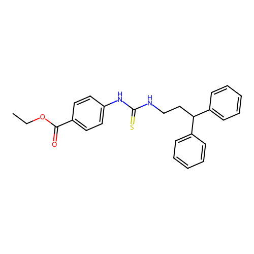 Ethyl 4-(3,3-diphenylpropylcarbamothioylamino)benzoate structure