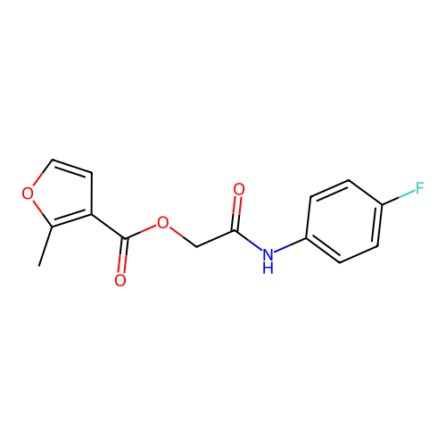 2-[(4-Fluorophenyl)amino]-2-oxoethyl 2-methylfuran-3-carboxylate structure
