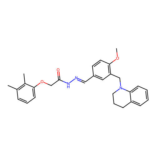 (E)-N'-(3-((3,4-dihydroquinolin-1(2H)-yl)methyl)-4-methoxybenzylidene)-2-(2,3-dimethylphenoxy)acetohydrazide structure