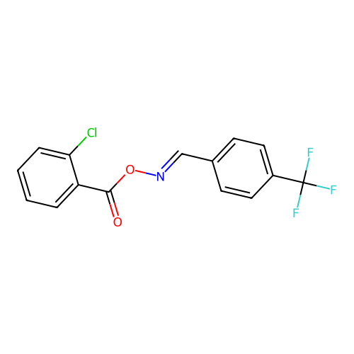 4-(trifluoromethyl)benzaldehyde O-(2-chlorobenzoyl)oxime structure