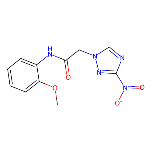 N-(2-methoxyphenyl)-2-(3-nitro-1H-1,2,4-triazol-1-yl)acetamide structure