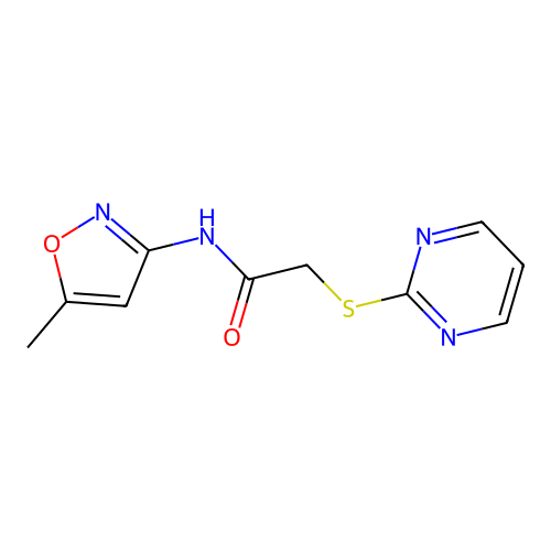 N-(5-Methyl-isoxazol-3-yl)-2-(pyrimidin-2-ylsulfanyl)-acetamide structure