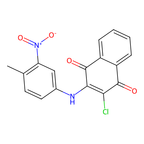 2-Chloro-3-((4-methyl-3-nitrophenyl)amino)naphthalene-1,4-dione structure