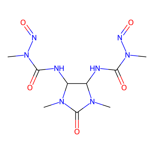 1,1'-(1,3-Dimethyl-2-oxoimidazolidine-4,5-diyl)bis(3-methyl-3-nitrosourea) structure