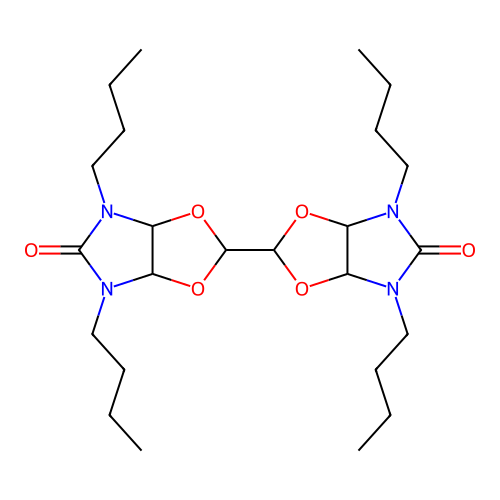 4,4',6,6'-tetrabutyloctahydro-2H,2'H,5H,5'H-2,2'-bi[1,3]dioxolo[4,5-d]imidazole-5,5'-dione structure