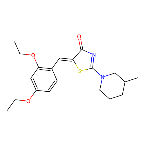 (5Z)-5-(2,4-diethoxybenzylidene)-2-(3-methylpiperidin-1-yl)-1,3-thiazol-4(5H)-one structure