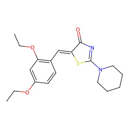 (Z)-5-(2,4-diethoxybenzylidene)-2-(piperidin-1-yl)thiazol-4(5H)-one structure