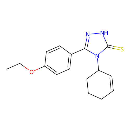4-(cyclohex-2-en-1-yl)-5-(4-ethoxyphenyl)-2,4-dihydro-3H-1,2,4-triazole-3-thione structure