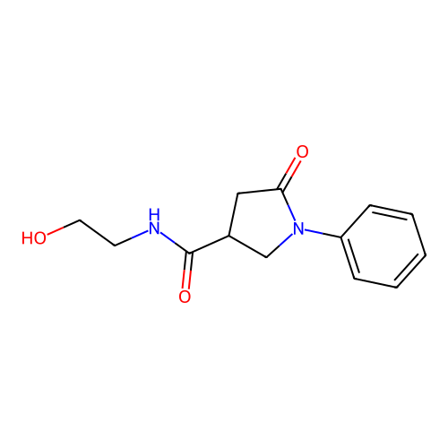 N-(2-hydroxyethyl)-5-oxo-1-phenylpyrrolidine-3-carboxamide structure