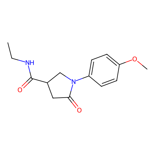 N-ethyl-1-(4-methoxyphenyl)-5-oxopyrrolidine-3-carboxamide structure