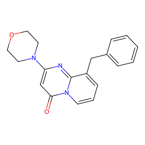 4H-Pyrido[1,2-a]pyrimidin-4-one, 2-(4-morpholinyl)-9-(phenylmethyl)- structure