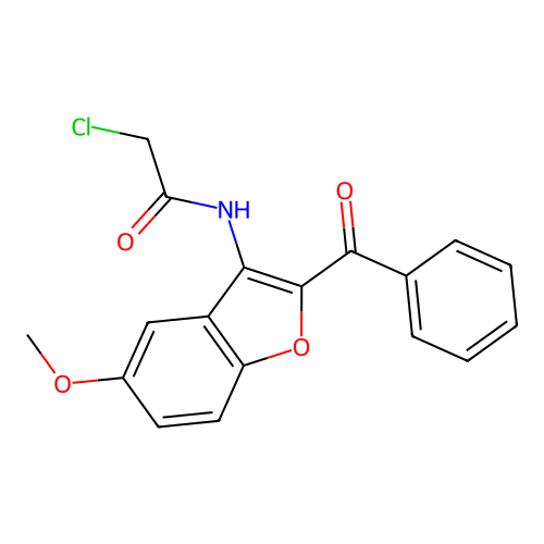 N-(2-benzoyl-5-methoxy-1-benzofuran-3-yl)-2-chloroacetamide structure