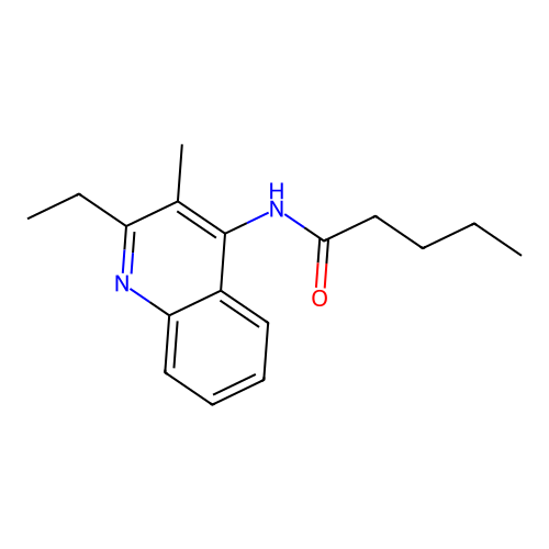 N-(2-ethyl-3-methylquinolin-4-yl)pentanamide structure
