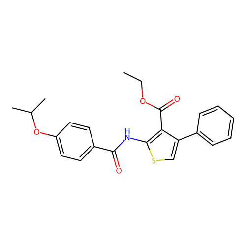 Ethyl 2-[(4-isopropoxybenzoyl)amino]-4-phenyl-3-thiophenecarboxylate structure