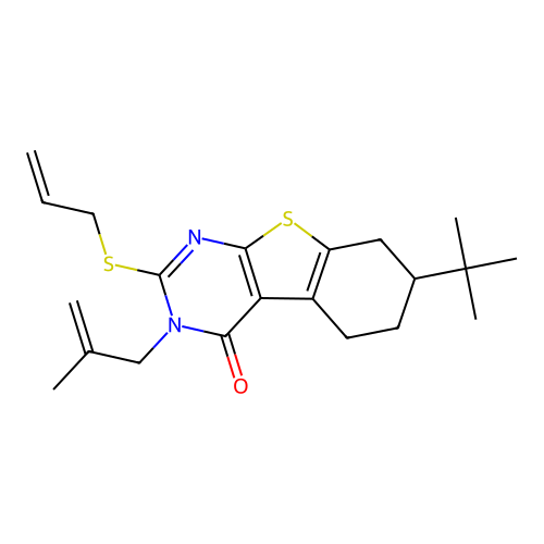 2-(ALLYLSULFANYL)-7-(TERT-BUTYL)-3-(2-METHYLALLYL)-5,6,7,8-TETRAHYDRO[1]BENZOTHIENO[2,3-D]PYRIMIDIN-4(3H)-ONE structure