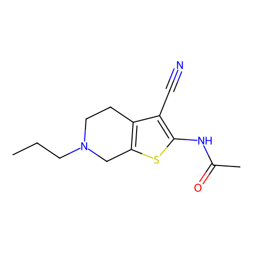 N-(3-cyano-6-propyl-4,5,6,7-tetrahydrothieno[2,3-c]pyridin-2-yl)acetamide structure