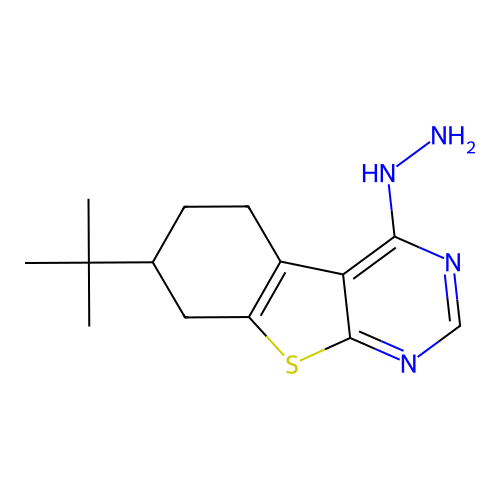 7-Tert-butyl-4-hydrazinyl-5,6,7,8-tetrahydro[1]benzothieno[2,3-d]pyrimidine structure