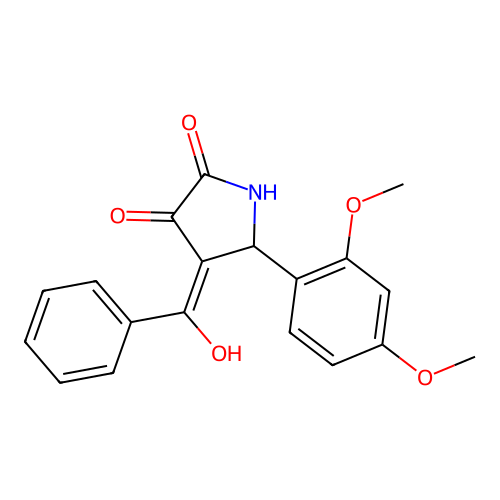 (4E)-5-(2,4-dimethoxyphenyl)-4-[hydroxy(phenyl)methylidene]pyrrolidine-2,3-dione structure