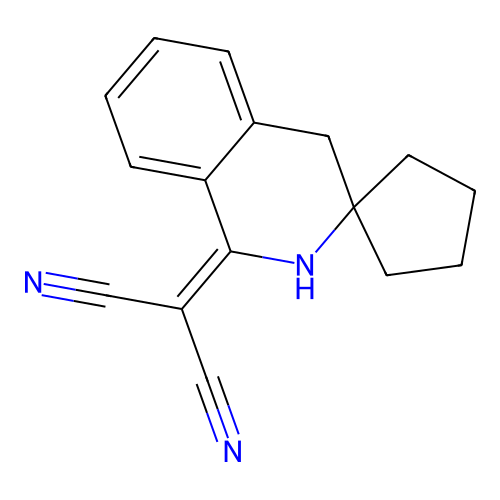 2'H-spiro[cyclopentane-1,3'-isoquinolin]-1'(4'H)-ylidenemalononitrile structure