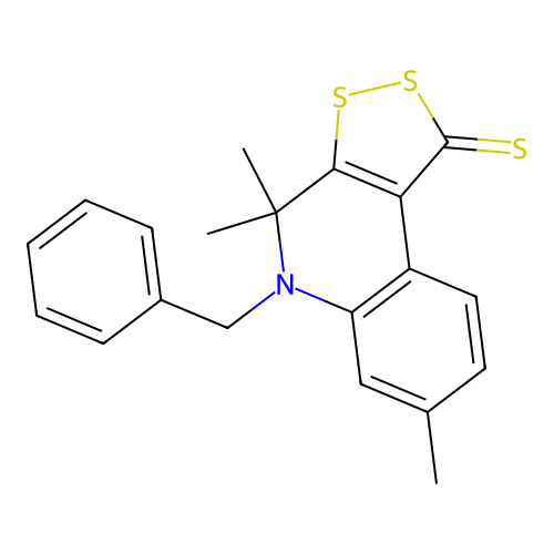 5-benzyl-4,4,7-trimethyl-4,5-dihydro-1H-[1,2]dithiolo[3,4-c]quinoline-1-thione structure