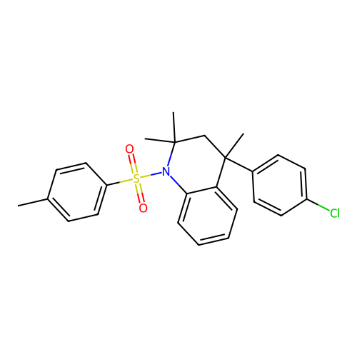 4-(4-chlorophenyl)-2,2,4-trimethyl-1-[(4-methylphenyl)sulfonyl]-1,2,3,4-tetrahydroquinoline structure