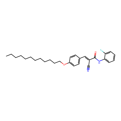 (E)-2-cyano-3-(4-dodecoxyphenyl)-N-(2-fluorophenyl)prop-2-enamide structure