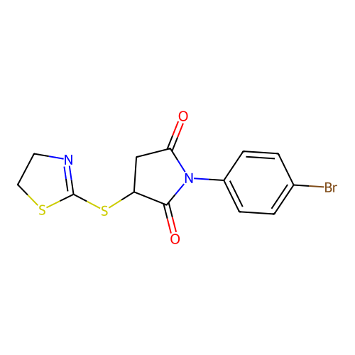 1-(4-Bromophenyl)-3-(4,5-dihydro-1,3-thiazol-2-ylsulfanyl)pyrrolidine-2,5-dione structure