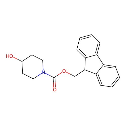 9H-fluoren-9-ylmethyl 4-hydroxypiperidine-1-carboxylate structure