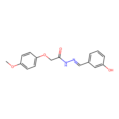 N'-[(E)-(3-hydroxyphenyl)methylidene]-2-(4-methoxyphenoxy)acetohydrazide structure