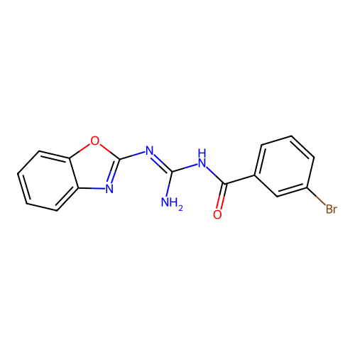 N-Benzooxazol-2-yl-N'-(3-bromo-benzoyl)-guanidine structure