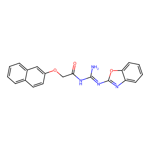 N-[amino(1,3-benzoxazol-2-ylamino)methylene]-2-(2-naphthyloxy)acetamide structure