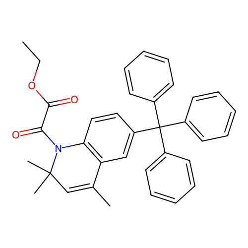 ethyl oxo(2,2,4-trimethyl-6-tritylquinolin-1(2H)-yl)acetate structure
