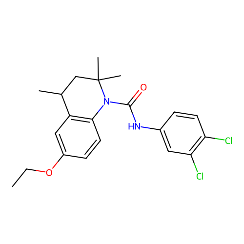 N-(3,4-dichlorophenyl)-6-ethoxy-2,2,4-trimethyl-3,4-dihydroquinoline-1(2H)-carboxamide structure