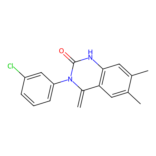 3-(3-chlorophenyl)-6,7-dimethyl-4-methylidene-3,4-dihydroquinazolin-2(1H)-one structure