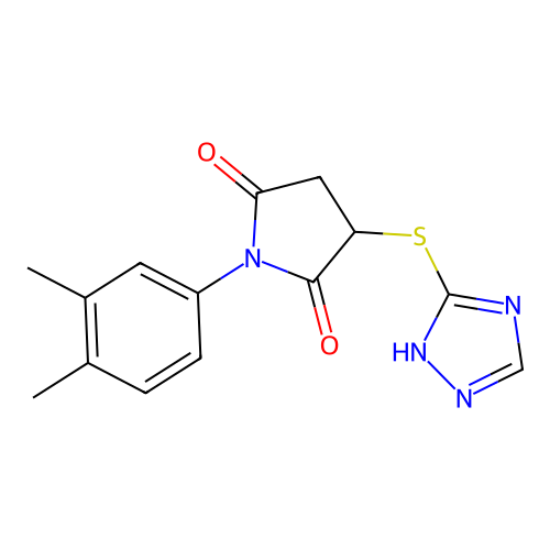 1-(3,4-dimethylphenyl)-3-(4H-1,2,4-triazol-3-ylsulfanyl)pyrrolidine-2,5-dione structure