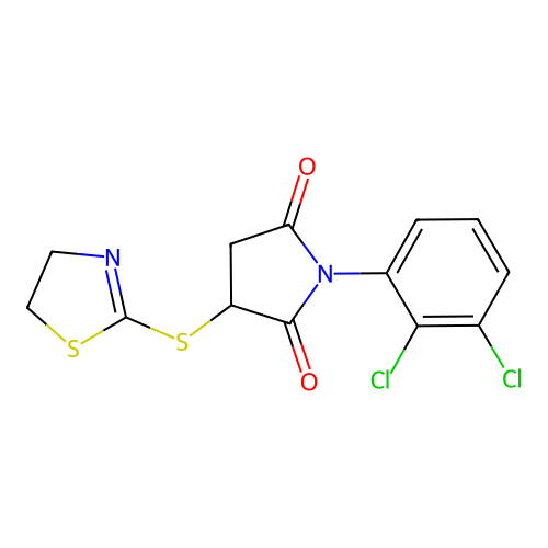 1-(2,3-dichlorophenyl)-3-(4,5-dihydro-1,3-thiazol-2-ylsulfanyl)pyrrolidine-2,5-dione structure