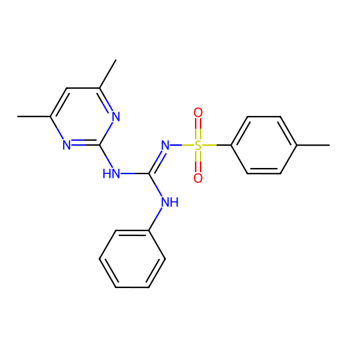1-(4,6-dimethylpyrimidin-2-yl)-2-(4-methylphenyl)sulfonyl-3-phenylguanidine structure