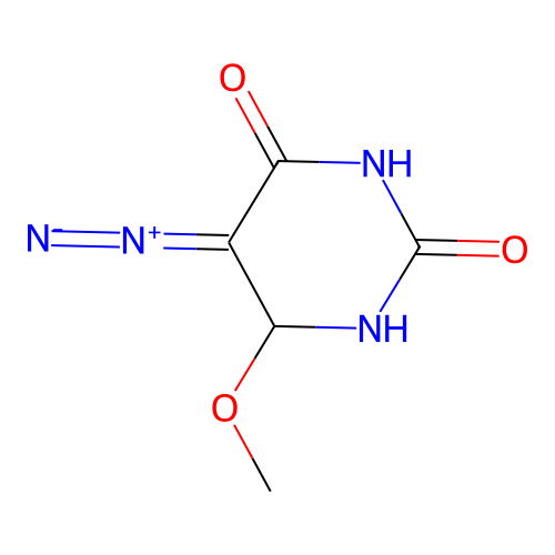 5-Diazo-6-methoxy-6-hydrouracil structure
