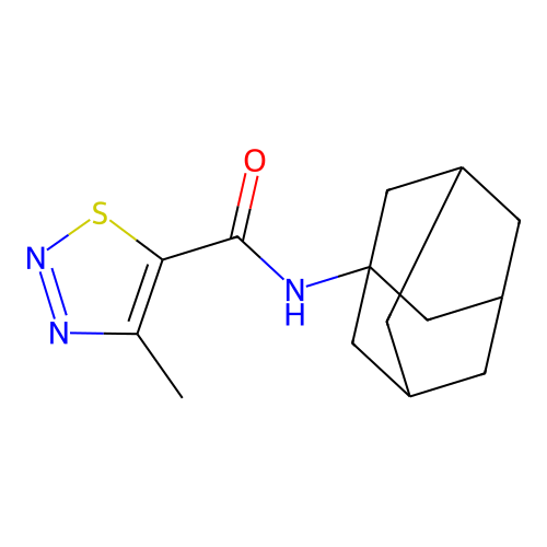 N-((3s,5s,7s)-adamantan-1-yl)-4-methyl-1,2,3-thiadiazole-5-carboxamide structure