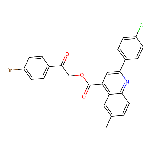 2-(4-Bromophenyl)-2-oxoethyl 2-(4-chlorophenyl)-6-methylquinoline-4-carboxylate structure