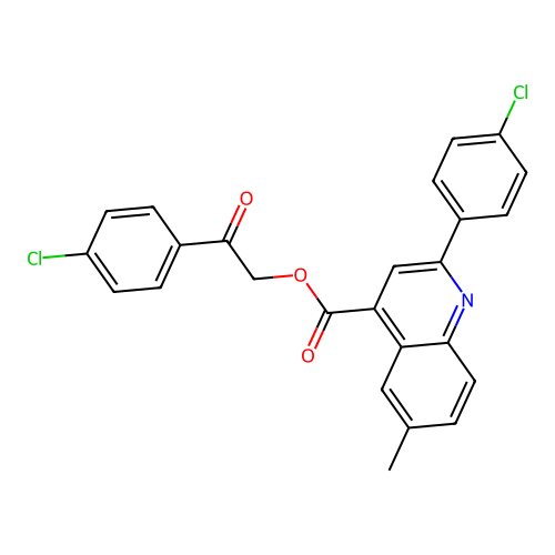 2-(4-Chlorophenyl)-2-oxoethyl 2-(4-chlorophenyl)-6-methylquinoline-4-carboxylate structure